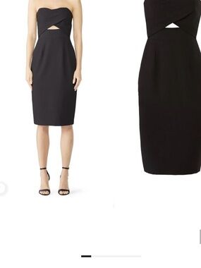 Eve Black Strapless Cutout Sheath Dress